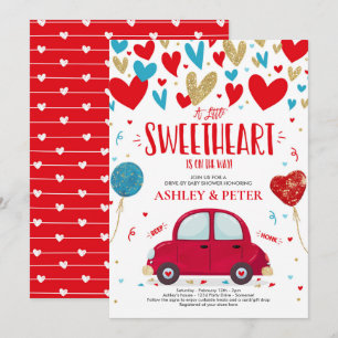 Invitation Conduire par Valentine Baby shower Chéri Rouge Ble