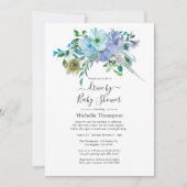 Invitation Conduite de Mint et Blue Boho par la mariée ou le  (Devant)