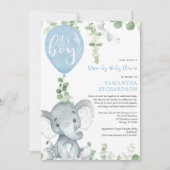 Invitation Conduite d'un garçon baby shower une végétation d' (Devant)
