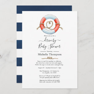 Invitation Conduite nautique par la nuptiale ou le Baby showe