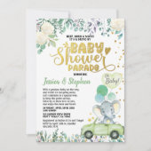Invitation Conduite Neutre Par Baby shower Parade Green Eleph (Devant)