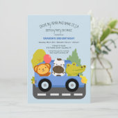 Invitation Conduite Par Animaux Parade D'Anniversaire (Debout devant)