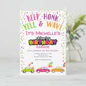 Invitation Conduite par Anniversaire Parade, Fille anniversai (Debout devant)