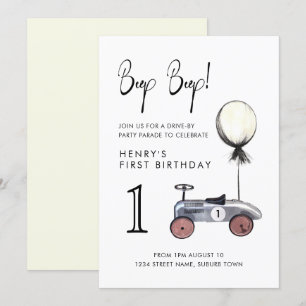Invitation Conduite par Anniversaire Parade Socialement Loin