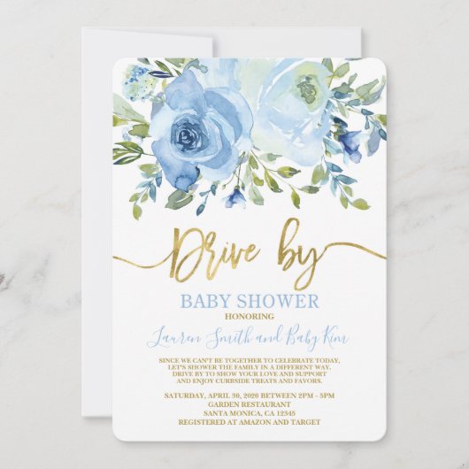 Invitation Conduite par Baby shower boy (Devant)
