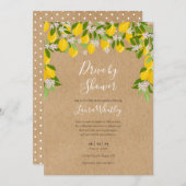 Invitation Conduite Par Baby shower Citrons Rustiques Verdure (Devant / Derrière)