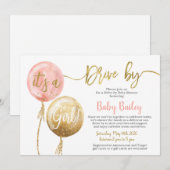 Invitation Conduite par Baby shower fille (Devant / Derrière)