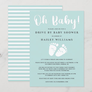 Invitation Conduite Par Baby shower Oh Baby Baby Fee Mint Whi