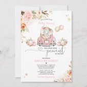 Invitation Conduite Par Baby shower Pink Gold Elephant Citrou (Devant)