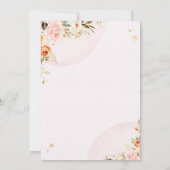 Invitation Conduite par Baby shower Pink Gold Floral Citrouil (Dos)