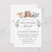 Invitation Conduite Par Baby shower Woodland Eucalyptus Vert (Devant / Derrière)