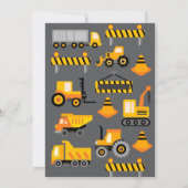 Invitation Conduite Par Boy Birthday Parade Camions De Constr (Dos)