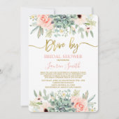 Invitation Conduite par Fête de l'mariée succulente (Devant)