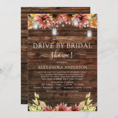 Invitation Conduite par Fête des mariées Rustic Autumn Sunflo (Devant / Derrière)