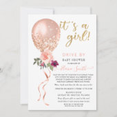 Invitation Conduite par Floral Balloon Baby shower Parties sc (Devant)