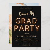 Invitation Conduite par Grad Party Neon Lumières Photo (Devant / Derrière)