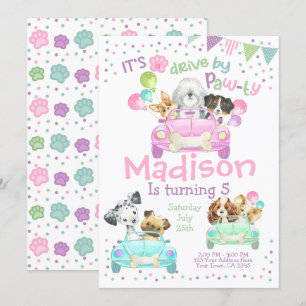 Invitation Conduite par invitation, Puppy Anniversaire Invita