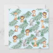 Invitation Conduite Par Jungle Animaux Baby shower Garçons (Dos)