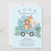 Invitation Conduite Par Jungle Animaux Baby shower Garçons (Devant)
