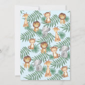 Invitation Conduite Par Jungle Animaux Baby shower Garçons (Dos)
