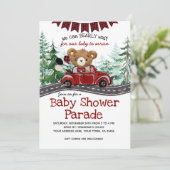 Invitation Conduite Par Lumberjack Bear Baby shower (Debout devant)