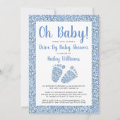 Invitation Conduite Par Oh Baby Blue Parties scintillant FeBa (Devant)