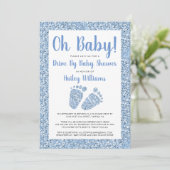 Invitation Conduite Par Oh Baby Blue Parties scintillant FeBa (Debout devant)