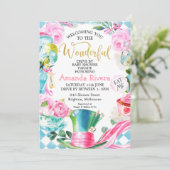 Invitation Conduite Par Parade Wonderland Baby shower Invitat (Debout devant)