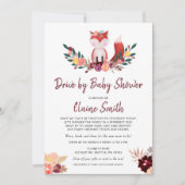 Invitation Conduite Par Rustic Fox Baby shower neutre genre (Devant)