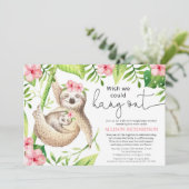 Invitation Conduite par un adorable baby shower de fille rose (Debout devant)