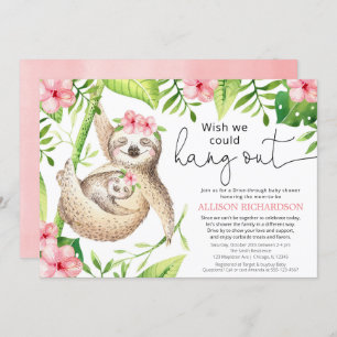 Invitation Conduite par un adorable baby shower de fille rose