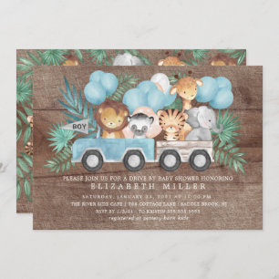 Invitation Conduite Rustique Par Jungle Animaux Baby shower G