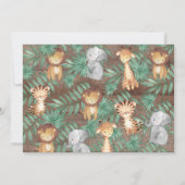 Invitation Conduite Rustique Par Jungle Animaux Filles Baby s (Dos)