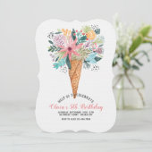 Invitation Cône aux Fleurs (Debout devant)