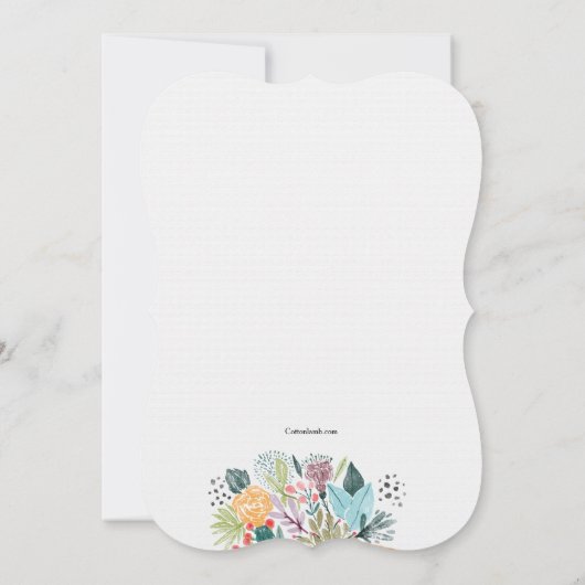 Invitation Cône avec Fleurs (Dos)