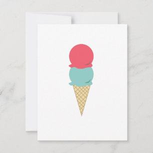 Invitation Cône de crème glacée Whimsical Double Scoop