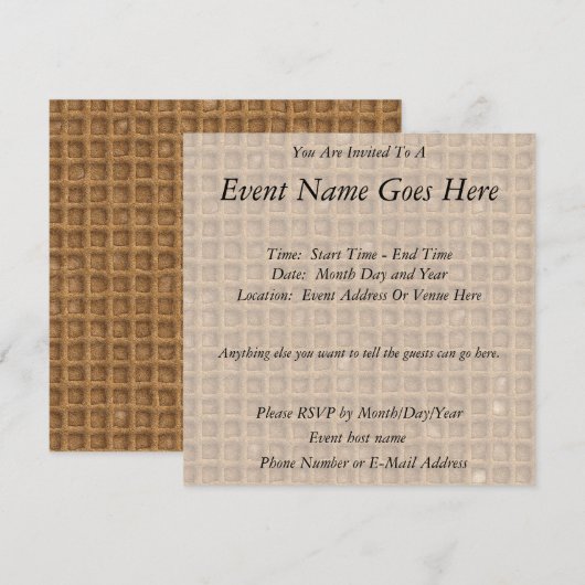 Invitation Cône de gaufre (Devant / Derrière)