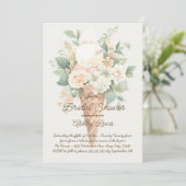 Invitation Cône de glace à la fleur boho, glace à la verdure (Debout devant)