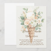 Invitation Cône de glace à la fleur boho, glace à la verdure (Devant / Derrière)