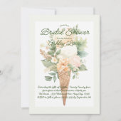 Invitation Cône de glace à la verdure, glace florale bohème (Devant)