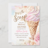 Invitation Cône de glace à l'aquarelle florale de crème glacé (Devant)