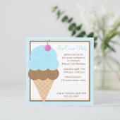 Invitation Cone de glace bleue (Debout devant)