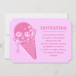 Invitation Cône de Glace Mauve Évil