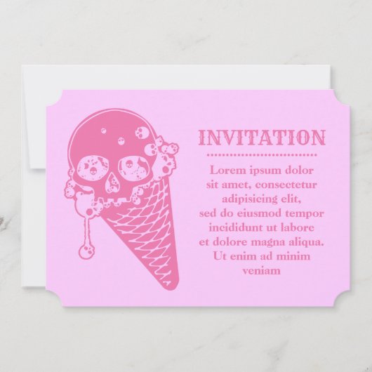 Invitation Cône de Glace Mauve Évil (Devant)
