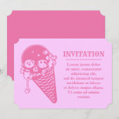Invitation Cône de Glace Mauve Évil (Devant / Derrière)