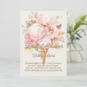 Invitation Cône de glace or floral doré glace rose (Debout devant)