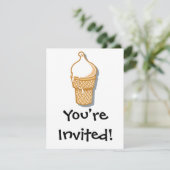 Invitation cône de glace rétro (Debout devant)