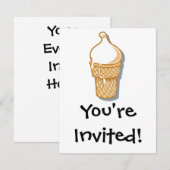 Invitation cône de glace rétro (Devant / Derrière)