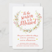 Invitation Cône de mariage d'hiver rouge baies étoile (Devant)