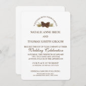 Invitation Cône de pin classique (Devant / Derrière)